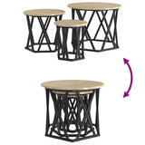 Nesting Side Table 3 pcs Sonoma Oak Engineered Wood and Steel 868256