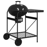 ZNTS Charcoal Grill Cart with Lid Black 96x72x113 cm Metal 42003856