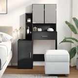 Dressing Table with Cabinet Black 80x35x132 cm 848235