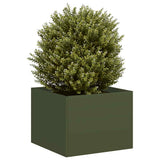 Planter Olive Green 40x40x30 cm Steel 860797