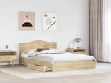 Storage Bed with Drawer Sonoma Oak 135 x 190 cm Engineered Wood 3413105