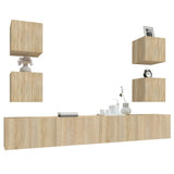 6 Piece TV Cabinet Set Sonoma Oak Engineered Wood 3114264