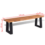 ZNTS Bench Solid Acacia Wood 145 cm 245687