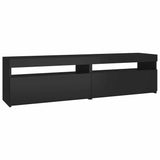 TV Cabinets 2 pcs with LED Lights Black 75x35x40 cm 804394