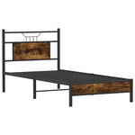 Bed Frame without Mattress Smoked Oak 90x200 cm Engineered Wood 4106883