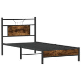 Bed Frame without Mattress Smoked Oak 90x200 cm Engineered Wood 4106883
