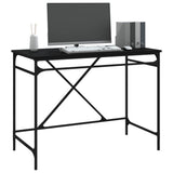Desk Black 100x50x75 cm Engineered Wood and Iron 826719