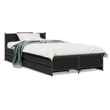 Bed Frame with Drawers without Mattress Black 75x190 cm Small Single 3279972