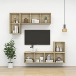 Wall-mounted TV Cabinet Sonoma Oak 37x37x142.5 cm Engineered Wood 805492
