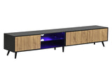 Mid-Century Modern LED TV Stand, Lowboard,TV Cabinet with LED Light, TV Unit, Modern Industrial N605P438636Z