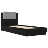 Bed Frame with Headboard Black Oak 80 x 200 cm Engineered Wood 3429579