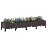 Garden Planter with Wheels Brown 160 x 40 x 29 cm PP 3423128
