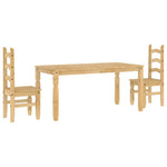 ZNTS 3 Piece Dining Set Panama Solid Wood Pine 3345200