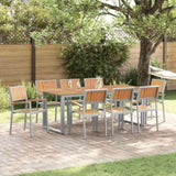 Garden Dining Set 9 pcs Grey and brown 200 x 90 x 75 cm 3284358