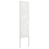 Garden Privacy Screen White 32 x 140 cm Cold-rolled steel 876204