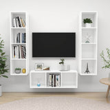 3 Piece TV Cabinet Set White Engineered Wood 3079754