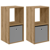 Bedside Table with Drawer 2 pcs Artisan Oak 35 x 32 x 68.5 cm 8000643