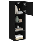 ZNTS TV Cabinet with LED Lights Black 30.5x30x90 cm 837003