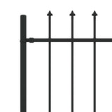 Spike Fence Asten Black 200 x 200 cm Powder-Coated Steel 42030084