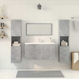 4 Piece Bathroom Furniture Set Concrete Grey Engineered Wood 3324875