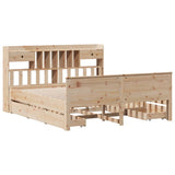 Bookcase Bed without Mattress 180x200 cm Super King Solid Wood Pine 3308912