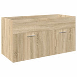 Bathroom Sink Cabinet with Built-in Basin Sonoma Oak 3325016