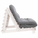 Futon Sofa Bed with Mattress White 100x206x11 cm Solid Wood Pine 846767