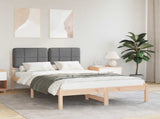 Bed Frame with Upholstered Headboard Dark Grey 120 x 190 cm 877995