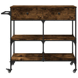 Kitchen Trolley Smoked Oak 105x42x95 cm Engineered Wood 842378
