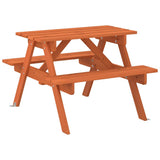 Picnic Table for 4 Kids with Umbrella Hole Solid Wood Fir 4008984