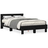 Bed Frame with Headboard Black oak 120 x 200 cm Engineered wood 3333950