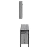 3 Piece Bathroom Furniture Set Grey Sonoma Engineered Wood 3214788
