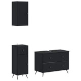 3 Piece Bathroom Cabinet Set BREDA Black Engineered Wood 3417802