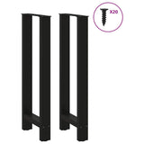 Bar Table Legs Black 2 pcs 40x cm Steel 4013336