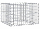 Garden Bench With Gabion Basket Natural wood and silver 3196245
