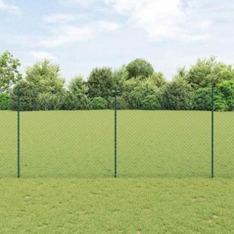 Fence with Posts Green 1.4 x 10 m Steel 3336234
