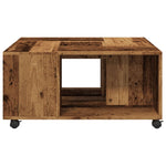 ZNTS Coffee Table Old Wood 80x80x40 cm Engineered Wood 853180