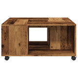 ZNTS Coffee Table Old Wood 80x80x40 cm Engineered Wood 853180