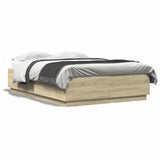 Bed Frame without Mattress Sonoma Oak 150x200 cm King Size 3209697
