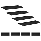 Stair Treads 8 pcs 70 x 25 x 2 cm Black Solid Beech Wood 3446316