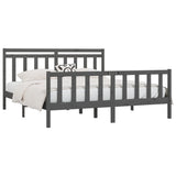 Bed Frame without Mattress Grey Solid Wood Pine 200x200 cm 3107050