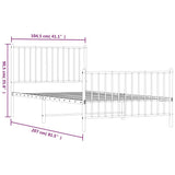 ZNTS Metal Bed Frame without Mattress with Footboard Black 100x200cm 350877