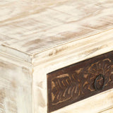 Bedside Cabinet White 40x30x50 cm Solid Mango Wood 285896