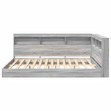 Bookcase Bed Grey sonoma 140 x 200 cm Engineered wood 3335733