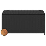 Garden Storage Box with Wheels Black 190L Poly Rattan 365324