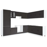 14 Piece Kitchen Cabinet Set Kalmar Black Engineered Wood 3314972
