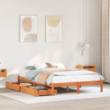 Bed Frame without Mattress Wax Brown 140x190 cm Solid Wood Pine 3301450