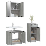 3 Piece Bathroom Cabinet Set Grey Sonoma Engineered Wood 3115874