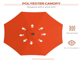 2.7m Outdoor Patio Garden Umbrella Parasol with Tilt Crank and 24 LEDs Lights, Orange T3398P318740