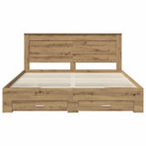 Bed Frame with Drawer with Headboard Manual Engineered Wood 3410296